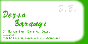 dezso baranyi business card