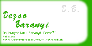 dezso baranyi business card